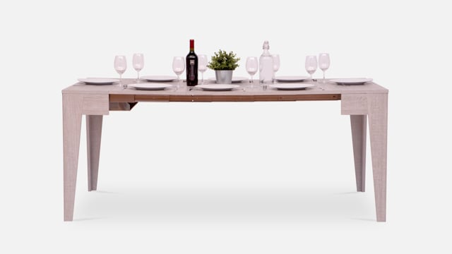 Dining table with place settings for 8 people