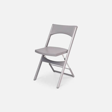 Compact foldable grey chair