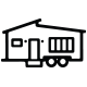 mobile home on wheels icon